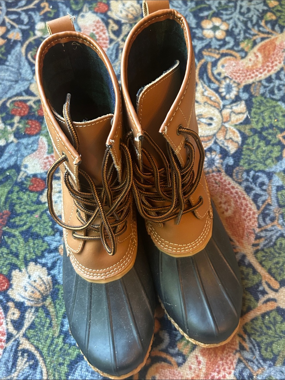 Lands' End Brown and Black Waterproof Winter Lace-Up Boots